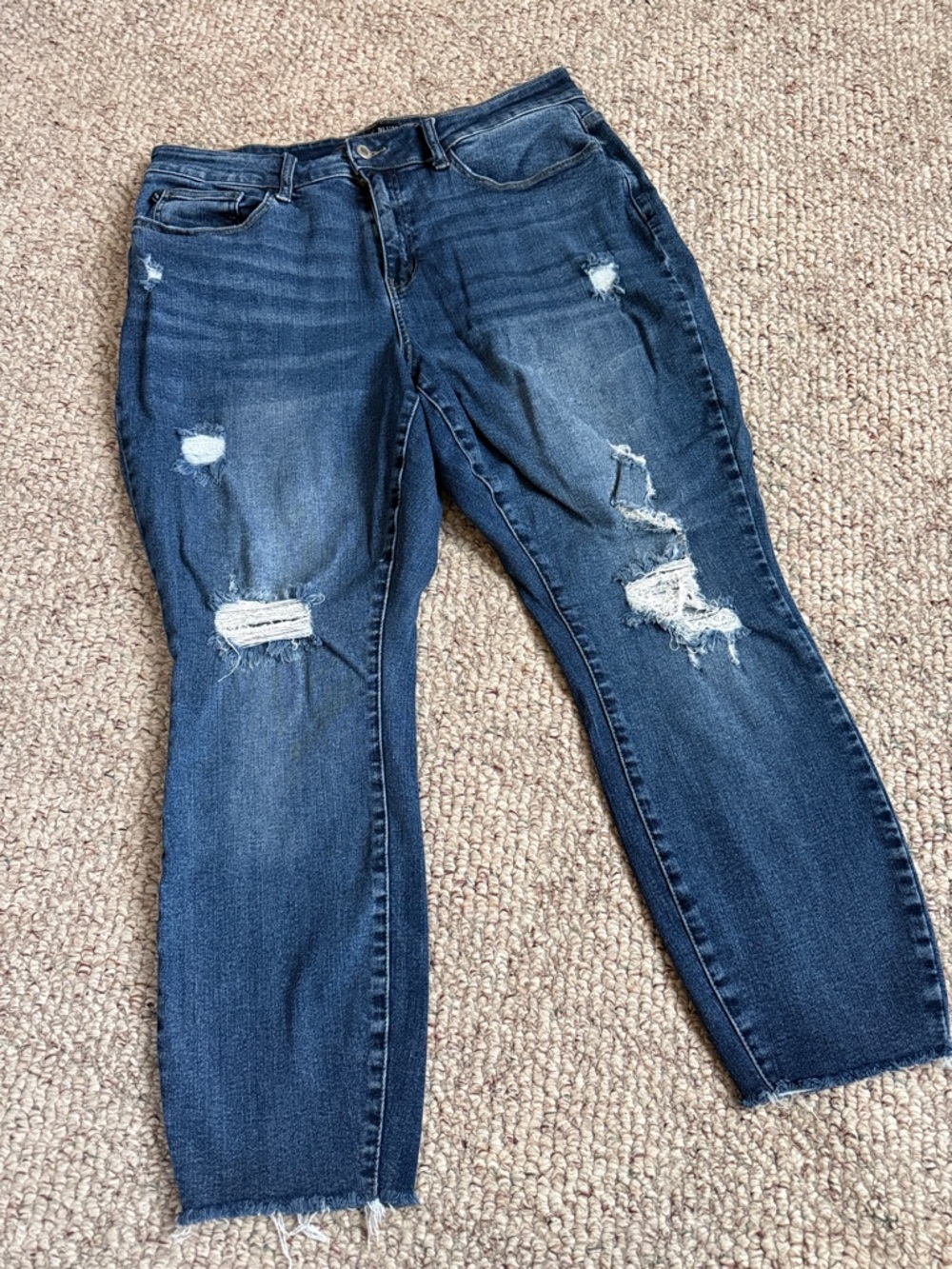 Judy Blue Medium Dark Ripped Boyfriend Jeans